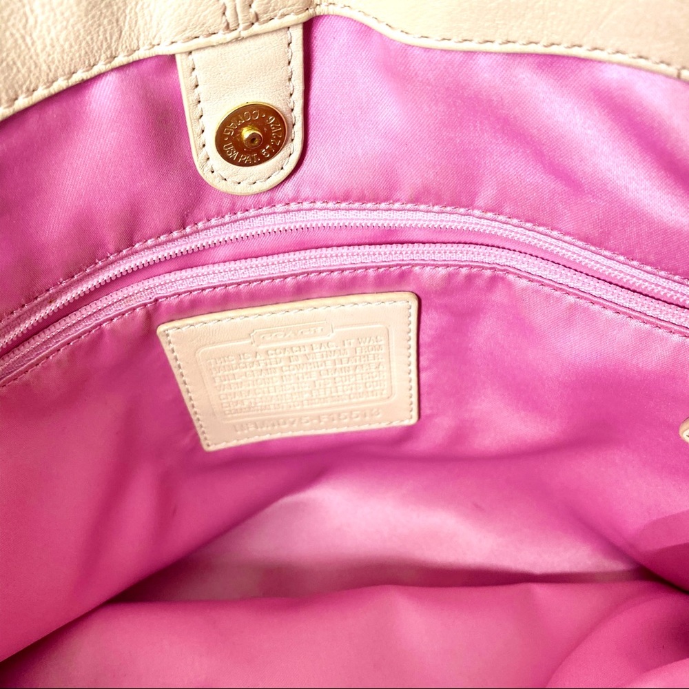 Auth COACH Ashley Leather Carryall F15513 Beige - Picture 6 of 8